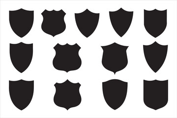 Collection of Shield Silhouettes for Design
