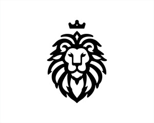 Lion King logo design icon symbol vector illustration. 