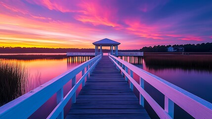Obraz premium pier, sea, beach, water, sky, jetty, bridge, ocean, 