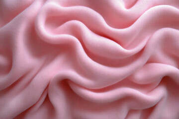 Obraz premium Pink Fabric Flows Smoothly, Creating Soft Waves and Elegant Drapes