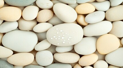 Morning Dew on Pebbled Trails Nature Still Life Calm Environment Close-up View