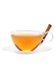 Spiced Apple Tea with cinnamon, cloves, and apple, rich amber and red tones, isolated on transparent