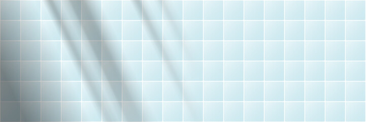 Blue tile background with overlay shadow effect. Square ceramic tiled grid pattern