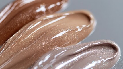 Beige nude tone lipstick make up isolated on a studio background,natural Liquid lipsticks,makeup cosmetic lips, product mockup for beauty fashion business,sale,swatch color,template.