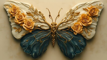 butterfly, flower, bouquet, rose, nature, decoration, 