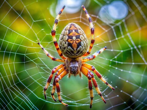 Kreuzspinne Netz Foto, Gartenkreuzspinne, Araneus diadematus, Spinnennetz, Naturfotografie, Makroaufnahme, Insekt, Tierfotografie, Wildlife