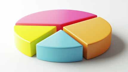 Obraz premium Colorful 3D Pie Chart Segments for Creative Data Visualization
