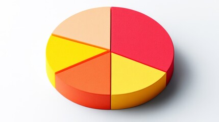 Colorful Pie Chart on White Background for Data Visualization