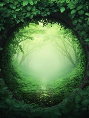 Fototapeta premium Morning Dew Trails in Lush Green Forest Serene Landscape Nature's Beauty