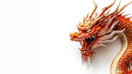 Obraz premium Red oriental dragon head illustration