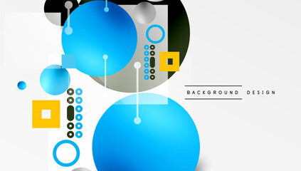 Obraz premium Circles and elements geometric abstract background