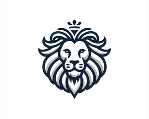 Lion King logo design icon symbol vector illustration. 