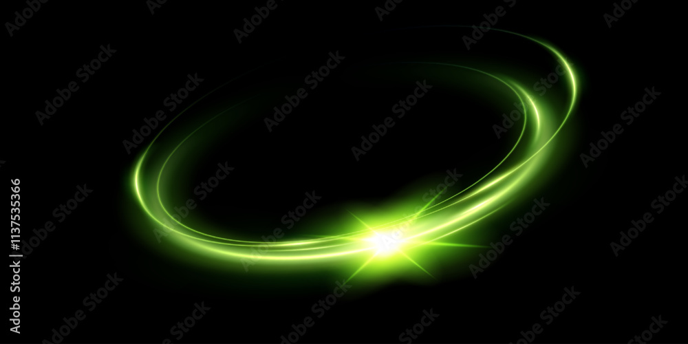Canvas Prints green glowing light.neon magic circle.futuristic light circle for background.light frame.vector.magi