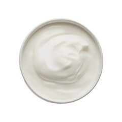 Bowl of white yogurt on a transparent background. isolated background.