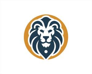 Lion Logo Design Vector Template. Lion Head Logo Icon Vector illustration. Black and white Lion head vector illustration.	
