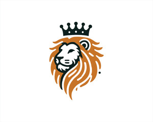 Lion Logo Design Vector Template. Lion Head Logo Icon Vector illustration. Black and white Lion head vector illustration.	
