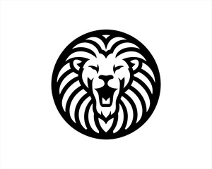 Lion head Roar Mascot, lion logo design vector illustration
