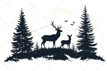 Deer in grassy field