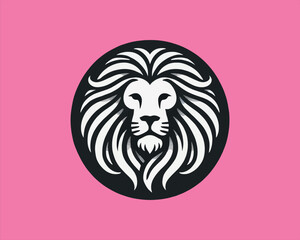 Lion Logo Design Vector Template. Lion Head Logo Icon Vector illustration. Black and white Lion head vector illustration.	

