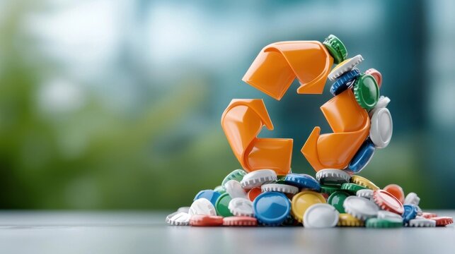 Vibrant recycling symbol composed of various plastic bottles and containers representing the importance of sustainability environmental conservation and the circular economy for a greener future