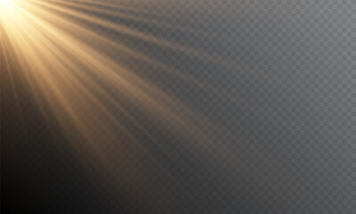 Obraz premium PNG sunlight with special lens flare effect. Vector light effect.