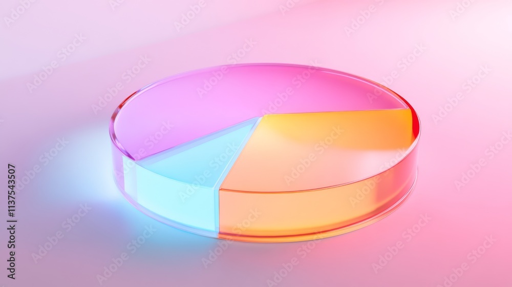 Poster abstract colorful pie chart in soft lighting for data visualization