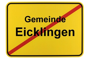 Illustration eines Ortsschildes der Gemeinde Eicklingen in Niedersachsen