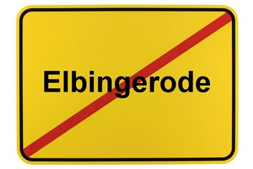 Illustration eines Ortsschildes der Gemeinde Elbingerode in Niedersachsen