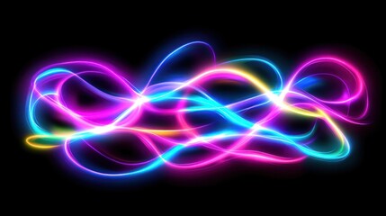 Colorful glowing lines on black background