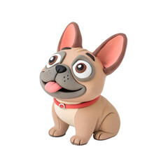 Obraz premium a clay Cute French Bulldog is joyful isolated on a transparent background