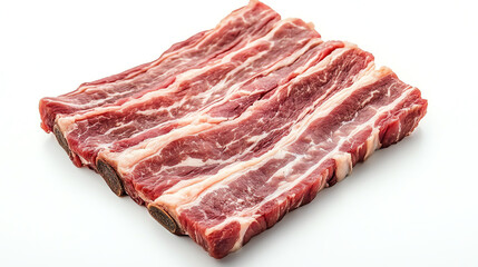Obraz premium Raw marbled beef steak isolated on white background