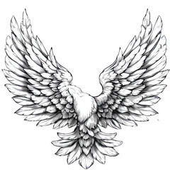 Obraz premium Majestic winged eagle design artistic creation studio environment black and white illustration