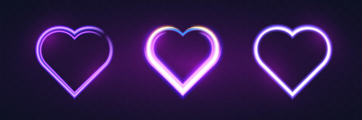 Glowing neon heart with vibrant pink and blue lights on background. Perfect for romantic, modern, or decorative design	