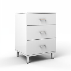 Sleek White Chest of Drawers with Metal Legs