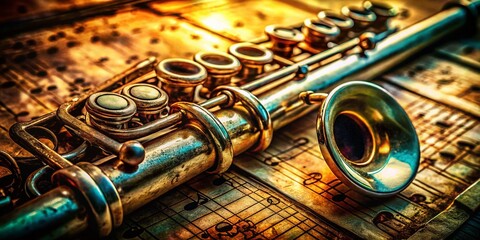 Macro Music Notes, Sketchy Musical Instruments, Close-up Music Sheet, Detailed Musical Score, Abstract Music Photography