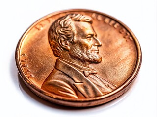 Macro Penny Photography: Close-Up Detailed Images of a US One Cent Coin
