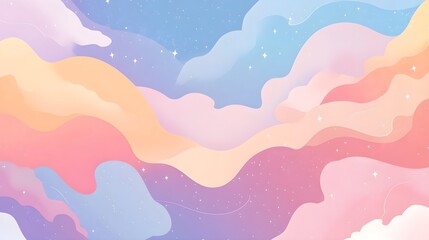 A seamless gradient background blending soft pastel colors like peach, lavender, and sky blue for a calming aesthetic.