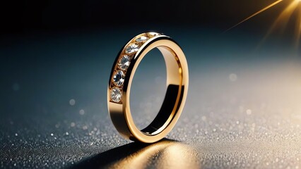 An exquisite golden diamond ring 