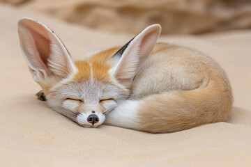 Portrait if Fennec Fox in Desert Light