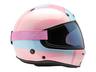 Pastel Colored Ski Helmet with Organic Motifs Isolated Image