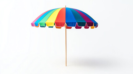 Obraz premium Rainbow beach umbrella isolated on white background