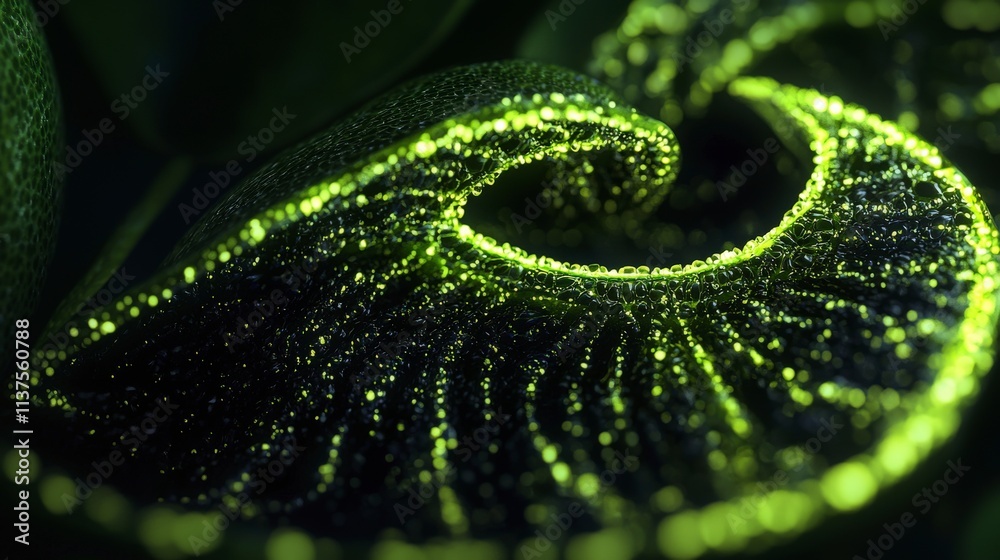 Poster closeup of lime seeds forming yin-yang pattern in nature macro photography lush green environment ar
