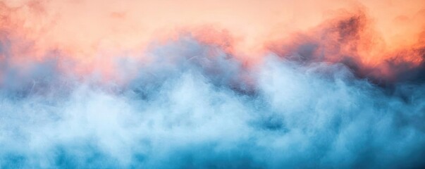 Fototapeta premium Mysterious fog concept. Beautiful blend of colorful clouds creating a serene and tranquil atmosphere.
