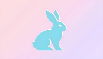 Easter Bunny Silhouette Against Soft Pastel Background for Modern Holiday Aesthetic