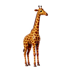 Fototapeta premium Realistic giraffe illustration isolated on black background