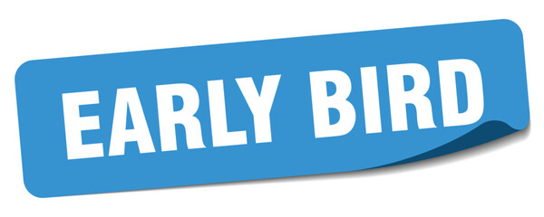 EARLY BIRD sticker on white background