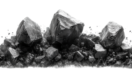 snow in the mountains isolated on white background 