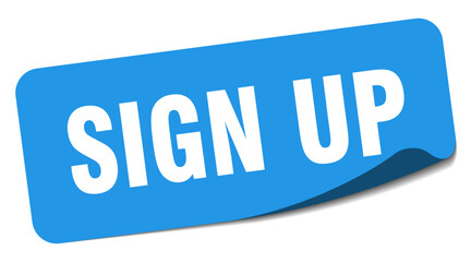 SIGN UP sticker on white background