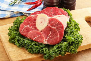 Raw ossobuco beef meat for cooking