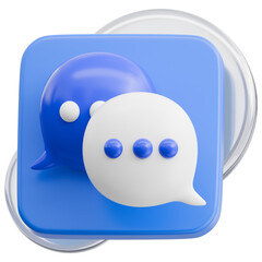 Chat Bubble Message 3D Icon